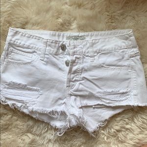 White jean shorts